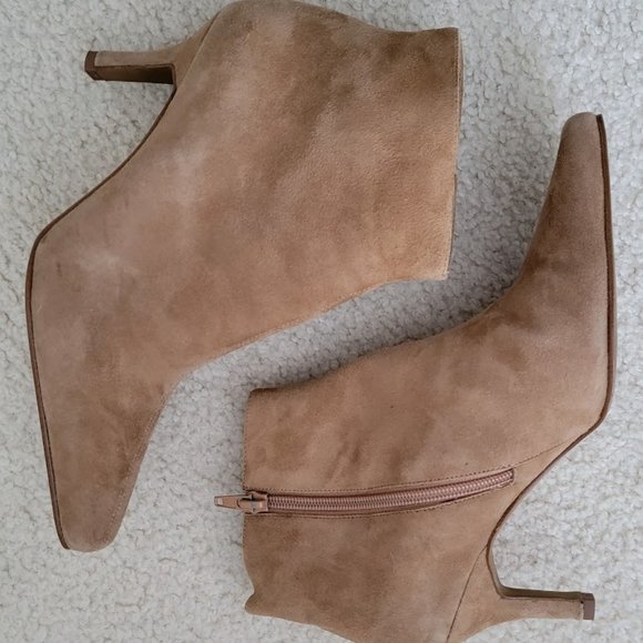 VENUS USA Camel Suede Zip Ankle Boots Size 6M - Picture 6 of 8